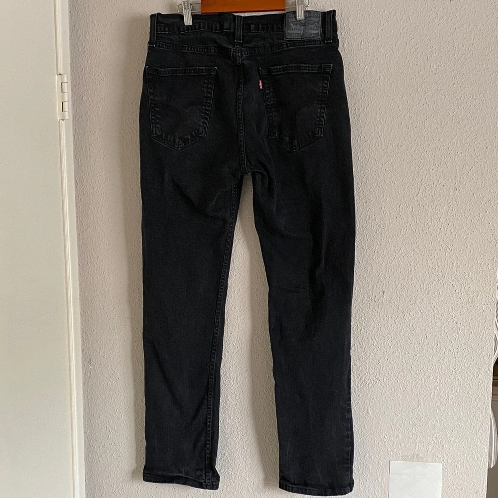 Levi's Men's Dark Black Straight Jeans